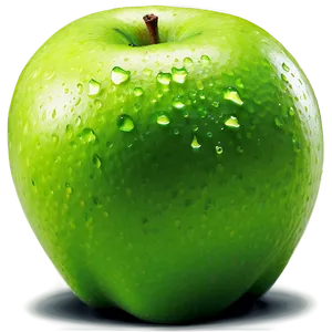 Green Apple With Bite Mark PNG 5