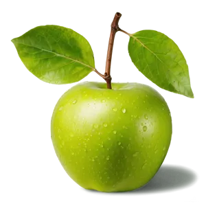 Green Apple With Leaf Png 06132024 PNG image