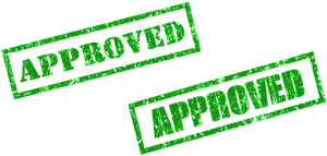 Green Approved Stamps PNG image