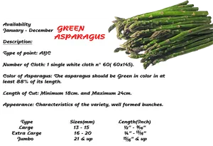 Green Asparagus Product Specifications PNG