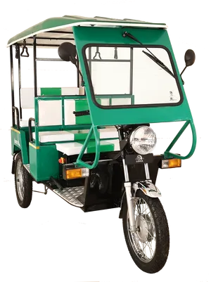 Green Auto Rickshaw Isolated PNG image