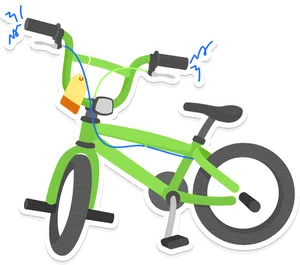 Green B M X Bike Illustration PNG image