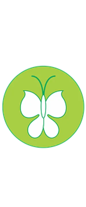 Green Background Butterfly Icon PNG image