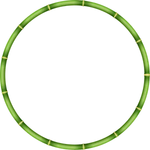 Green Bamboo Circle Frame PNG image