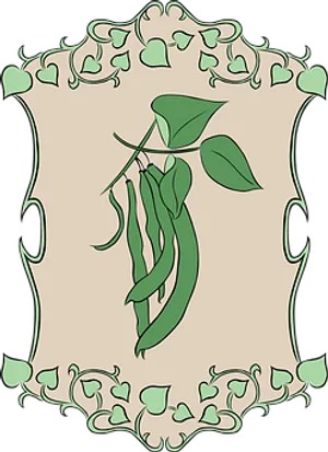 Green Bean Vintage Frame PNG image