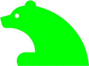Green Bear Silhouette PNG image