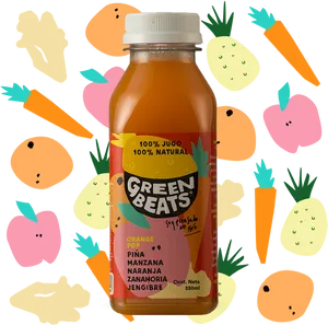 Green Beats Natural Juice Bottle PNG
