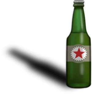 Green Beer Bottlewith Shadow.png PNG image