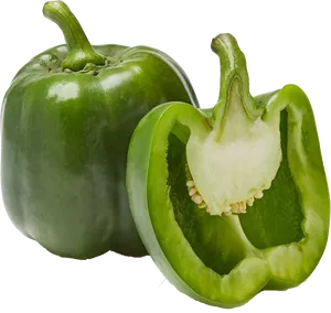 Green Bell Pepperand Half PNG image