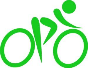 Green_ Bicycle_ Symbol_on_ Black_ Background PNG image