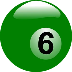 Green Billiard Ball Number6 PNG