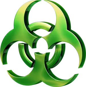 Green Biohazard Symbol3 D PNG image