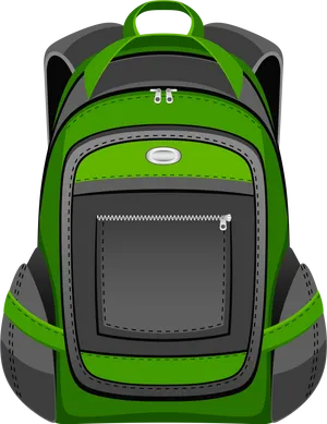 Green Black Backpack Vector