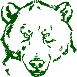 Green Black Bear Graphic PNG image