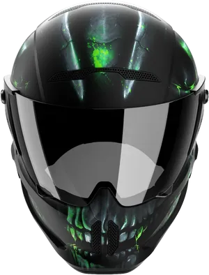 Green Black Graphic Motorcycle Helmet PNG image