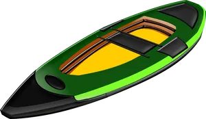 Green Black Kayak Top View.png PNG image