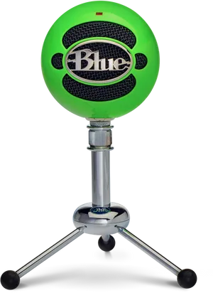 Green Blue Snowball Microphone PNG image