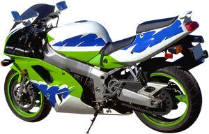 Green Blue Sport Motorcycle PNG image