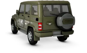 Green Bolero S U V Rear View PNG image