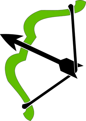 Green Bow Silhouetteon Black Background PNG image