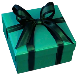 Green Box With Bow PNG Cok PNG