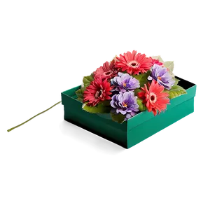 Green Box With Flowers PNG Krv67 PNG