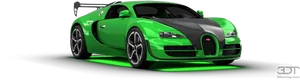Green Bugatti Veyron Sportscar