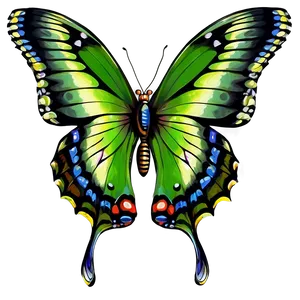 Green Butterfly In Garden PNG 06202024 PNG