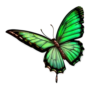 Green Butterfly In Grass PNG 06202024