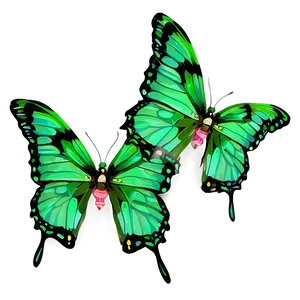 Green Butterfly On Flower PNG 06202024