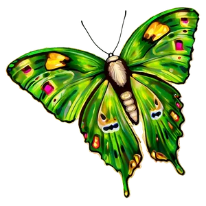 Green Butterfly On Flower Png 74 PNG image