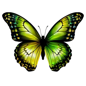 Green Butterfly Silhouette PNG Xyy