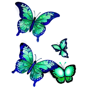 Green Butterfly With Glitter Png 06202024 PNG image