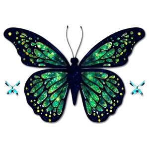 Green Butterfly With Glitter PNG 49