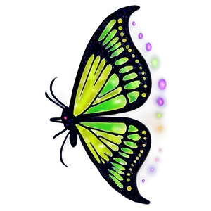 Green Butterfly With Glitter PNG Jis