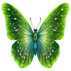 Green Butterfly With Pattern PNG Dyn