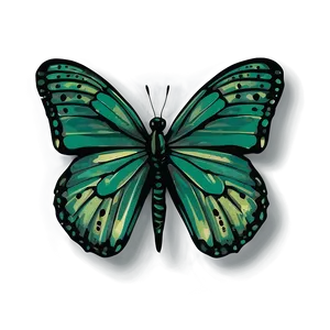 Green Butterfly With Shadow PNG Tjk