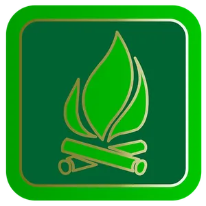 Green Campfire Icon PNG