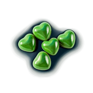 Green Candy Hearts PNG Kyg