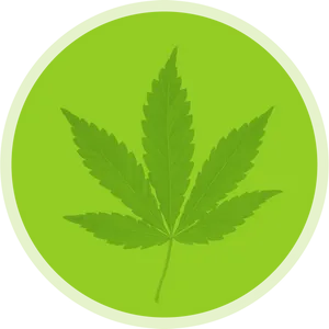Green Cannabis Leaf Icon PNG image