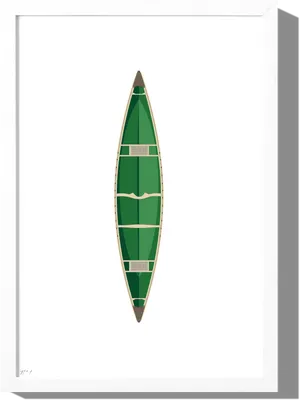 Green Canoe Top View PNG image