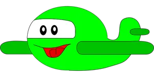 Green Cartoon Airplane