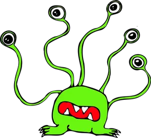 Green Cartoon Alien Illustration