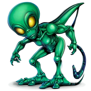 Green Cartoon Alien Png 76 PNG image