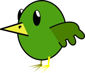 Green Cartoon Bird Vector