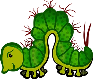 Green Cartoon Caterpillar