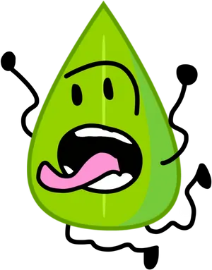 Green Cartoon Character Tongue Out PNG image