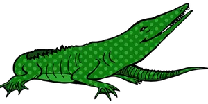 Green Cartoon Crocodile PNG image