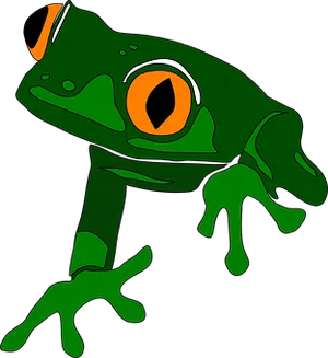 Green Cartoon Frog Illustration