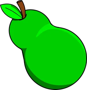 Green Cartoon Pear PNG image